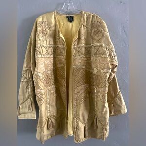 JA Resort Vintage Gold Silk Tapestry Jacket - Sz. L